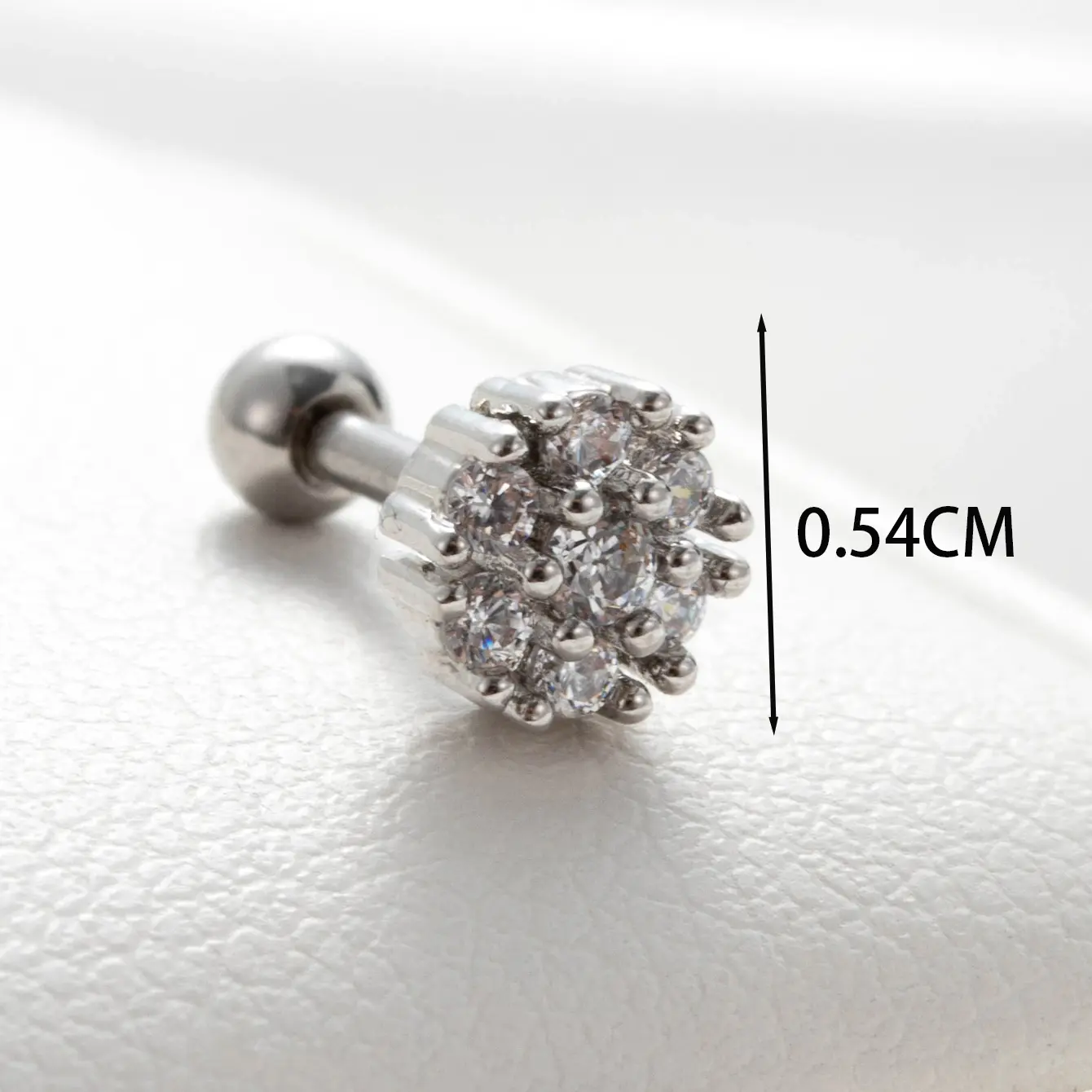 1 Piece Simple Series Classic Round Titanium Steel  18K Gold Plated Zircon Women's Stud Earrings 